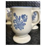 Blue Floral Ceramic Dinnerware Set with Teapot, Mugs, Plates & Butter Dish