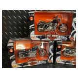 Harley-Davidson 1:18 Maisto Die-Cast Motorcycles - (Lot of 5)