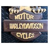 Harley-Davidson Eagle Wall Plaque - Carved Wood Decor