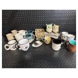Mugs - Assorted Ceramic Mugs & Owl Welcome Sign Collection