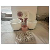 2x 2pk Macramae Hanging Plastic Pots & 4 Ceramic Pots