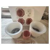 2x 2pk Macramae Hanging Plastic Pots & 4 Ceramic Pots