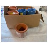 10x 4' Clay Pots with Bottoms, 8x 2' Clay pots& 6 Cermanic Planters & 1 Clay Pot with Plastic
