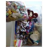 Two Bins Fancy Bows, Flowers, Elastics & Head Band Making Supplies