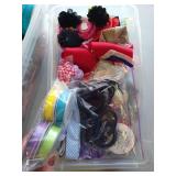 Two Bins Fancy Bows, Flowers, Elastics & Head Band Making Supplies