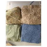 Unfinished Blanket Project w/ 8.5' Squares & Yarns