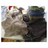 Unfinished Blanket Project w/ 8.5' Squares & Yarns