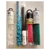 (5) Glass Seed Bead Tubes