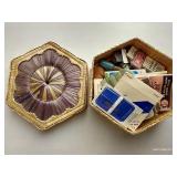 Fun Vintage Basket of Sewing Needles & Pins