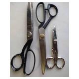 Vintage Pinking Shears, 9' Scissors, 5' Scissors
