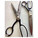 Vintage Pinking Shears, 9' Scissors, 5' Scissors
