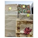 Several Yards Cream & Tan Cotton Prints & Floral Panel