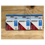 Arrow T50 3/8 in. W X 17/32 in. L 18 Ga. Flat Crown Heavy Duty Staples 1250 pk (lot of 3) Arrow T50 3/8 in. W X 17/32 in. L 18 Ga. Flat Crown Heavy Duty Staples 1250 pk (lot of 3)
