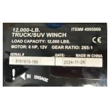 Ultra-Tow 12 Volt DC-Powered Off-Road Vehicle Winch, 12,000-Lb. Capacity, Galvanized Wire Rope #4995869 Msrp $389.99 Ultra-Tow 12 Volt DC-Powered Off-Road Vehicle Winch, 12,000-Lb. Capacity, Galvanized Wire Rope #4995869 Msrp $389.99