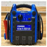 Strongway 12V Lead-Acid Jump Starter and Power Pack, 900A Peak, 250 PSI Air Compressor #6106068 Msrp $99.99 Strongway 12V Lead-Acid Jump Starter and Power Pack, 900A Peak, 250 PSI Air Compressor #6106068 Msrp $99.99