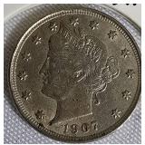 1907 Liberty Head Nickel, Type 2 Cents. 1907 Liberty Head Nickel, Type 2 Cents.