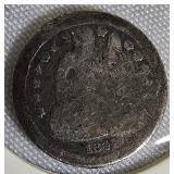 1841 - O - Seated Liberty Dime, Type 2, with Stars and Drapery. 1841 - O - Seated Liberty Dime, Type 2, with Stars and Drapery.