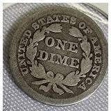 1850 Seated Liberty Dime, Type 2, with Stars and Drapery 1850 Seated Liberty Dime, Type 2, with Stars and Drapery