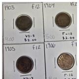Indian Head Small Cents from the years 1903,1904,1905,& 1906 Indian Head Small Cents from the years 1903,1904,1905,& 1906