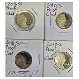 Jefferson Nickel Proof Clad from the years 2016,2017,2018 & 2019 Jefferson Nickel Proof Clad from the years 2016,2017,2018 & 2019