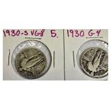 Two Standing Liberty Quarters minted in 1930's Two Standing Liberty Quarters minted in 1930's