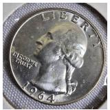 Two Washington quarters from 1964. Two Washington quarters from 1964.