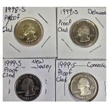 Proof clad Washington Quarters from the years 1998 and 1999 from the S mint. Proof clad Washington Quarters from the years 1998 and 1999 from the S mint.