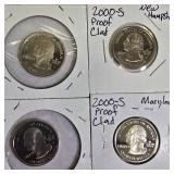 Proof clad Washington Quarters from the years 2000,2007 & 2008 from the S mint: Proof clad Washington Quarters from the years 2000,2007 & 2008 from the S mint: