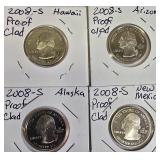 Proof clad Washington Quarters from the year 2008 from the S mint: Proof clad Washington Quarters from the year 2008 from the S mint: