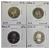 Proof clad Washington Quarters from the year 2006 from the S mint: Proof clad Washington Quarters from the year 2006 from the S mint: