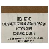 TX 4 - Takis Kettlez Habanero Fury 2.5 oz Potato Chips 20-Pack TX 4 - Takis Kettlez Habanero Fury 2.5 oz Potato Chips 20-Pack