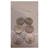 1982D, 1983D, 2-1971D, 1072D, 1994P Kenndy Half Dollars