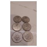 1977D, 1983D, 1992D, 1071, 1972D, 1979D Kenndy Half Dollars