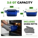 NutriChef 10' Enameled Cast Iron Bread Pan with Lid