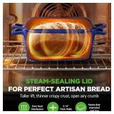 NutriChef 10' Enameled Cast Iron Bread Pan with Lid