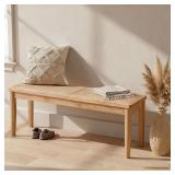 Godnoei 47' Rattan Wooden Bench