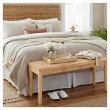 Godnoei 47' Rattan Wooden Bench