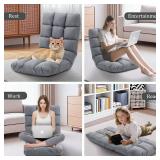 DeeLyan Folding Floor Gaming Chair with Back Support