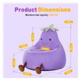 Newbulig Eggplant-Shaped Bean Bag Toddler Chair