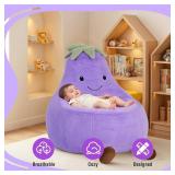 Newbulig Eggplant-Shaped Bean Bag Toddler Chair