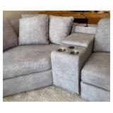 LR - LiveSmart Gray Sectional Sofa with Recliners