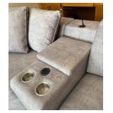 LR - LiveSmart Gray Sectional Sofa with Recliners