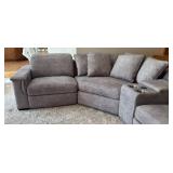 LR - LiveSmart Gray Sectional Sofa with Recliners