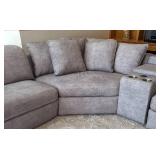 LR - LiveSmart Gray Sectional Sofa with Recliners