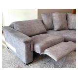 LR - LiveSmart Gray Sectional Sofa with Recliners