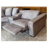 LR - LiveSmart Gray Sectional Sofa with Recliners