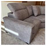 LR - LiveSmart Gray Sectional Sofa with Recliners