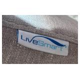 LR - LiveSmart Gray Sectional Sofa with Recliners