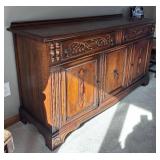 DR - Antique Jacobean Style Sideboard Buffet