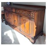 DR - Antique Jacobean Style Sideboard Buffet